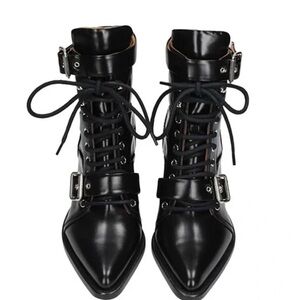 Chloe Rylee cutout black leather boots like new
